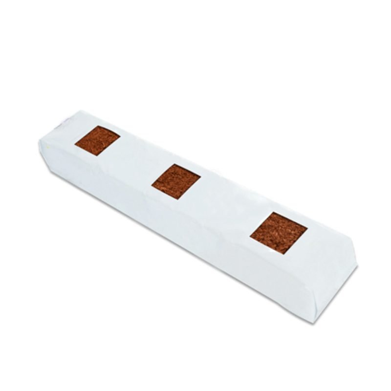 Coco coir grow bag slab with three planting holes